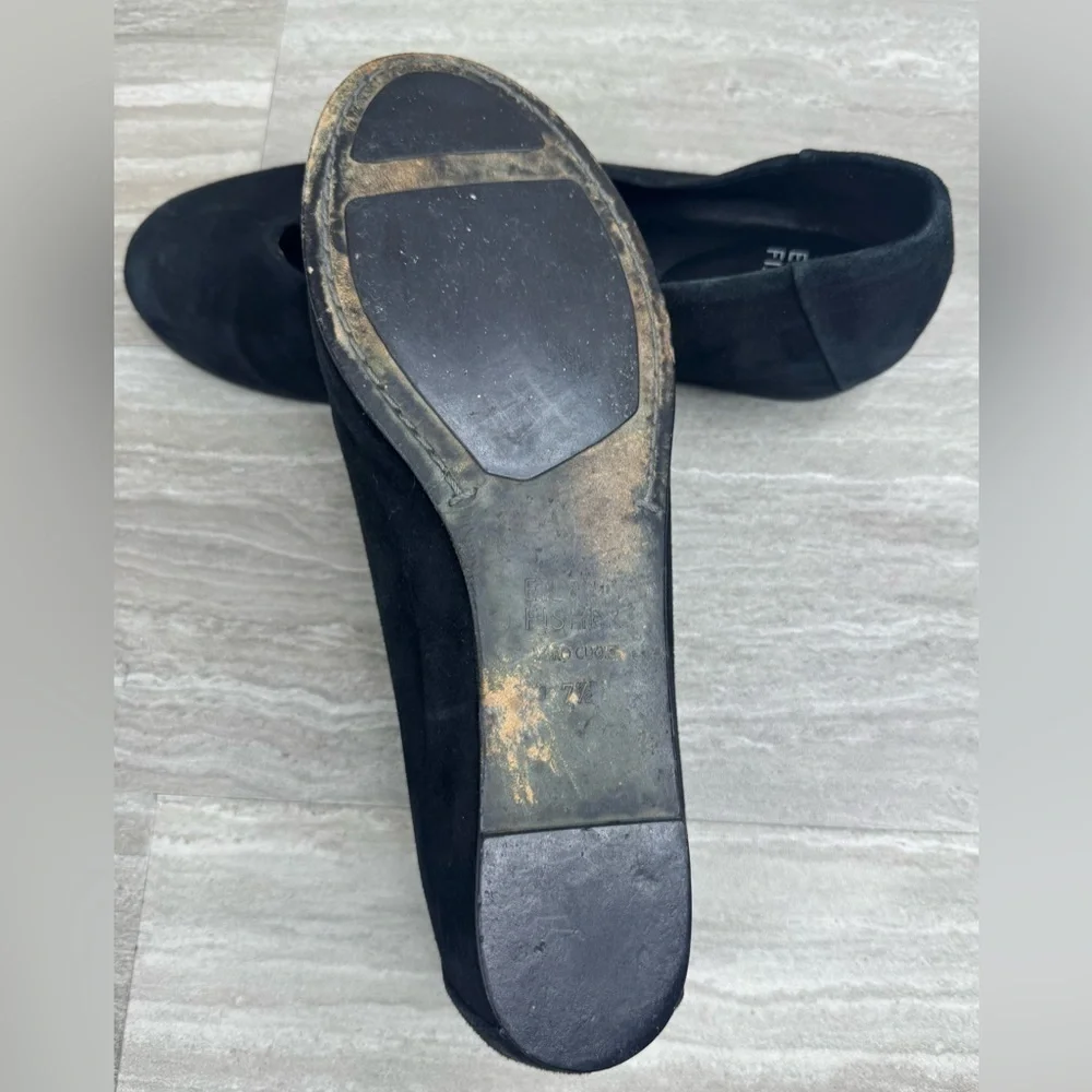 Eileen Fisher Una Hidden Wedge Suede Ballet Loafers Womens Size 7.5